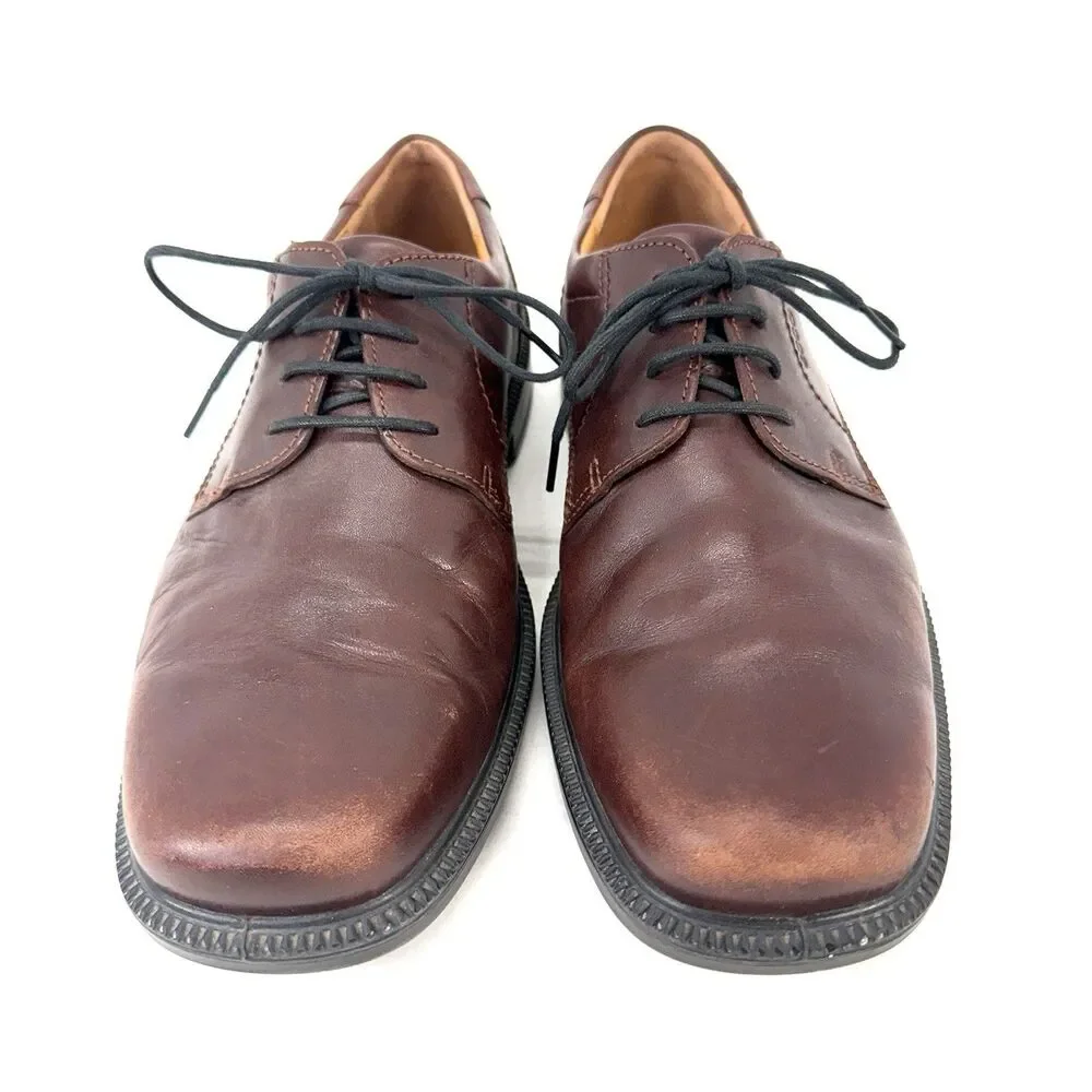 Men's Ecco Arlanda Plain Toe Oxfords Shoes 34764 Brown Size EU 45 US 11.5
